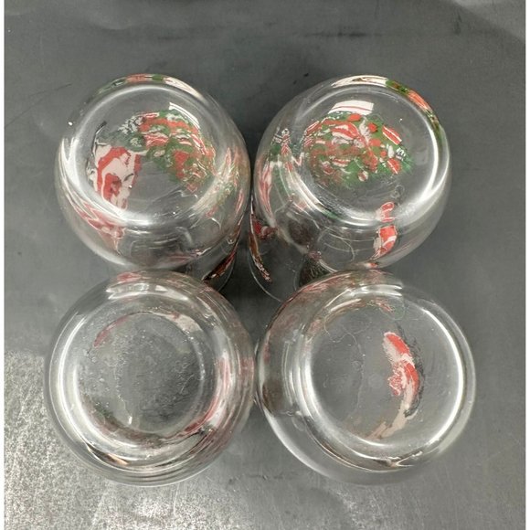 (4) LUMINARC DURAND Santa Cooler Tumbler Glasses 16 oz Christmas Tree Reindeer - Picture 7 of 10